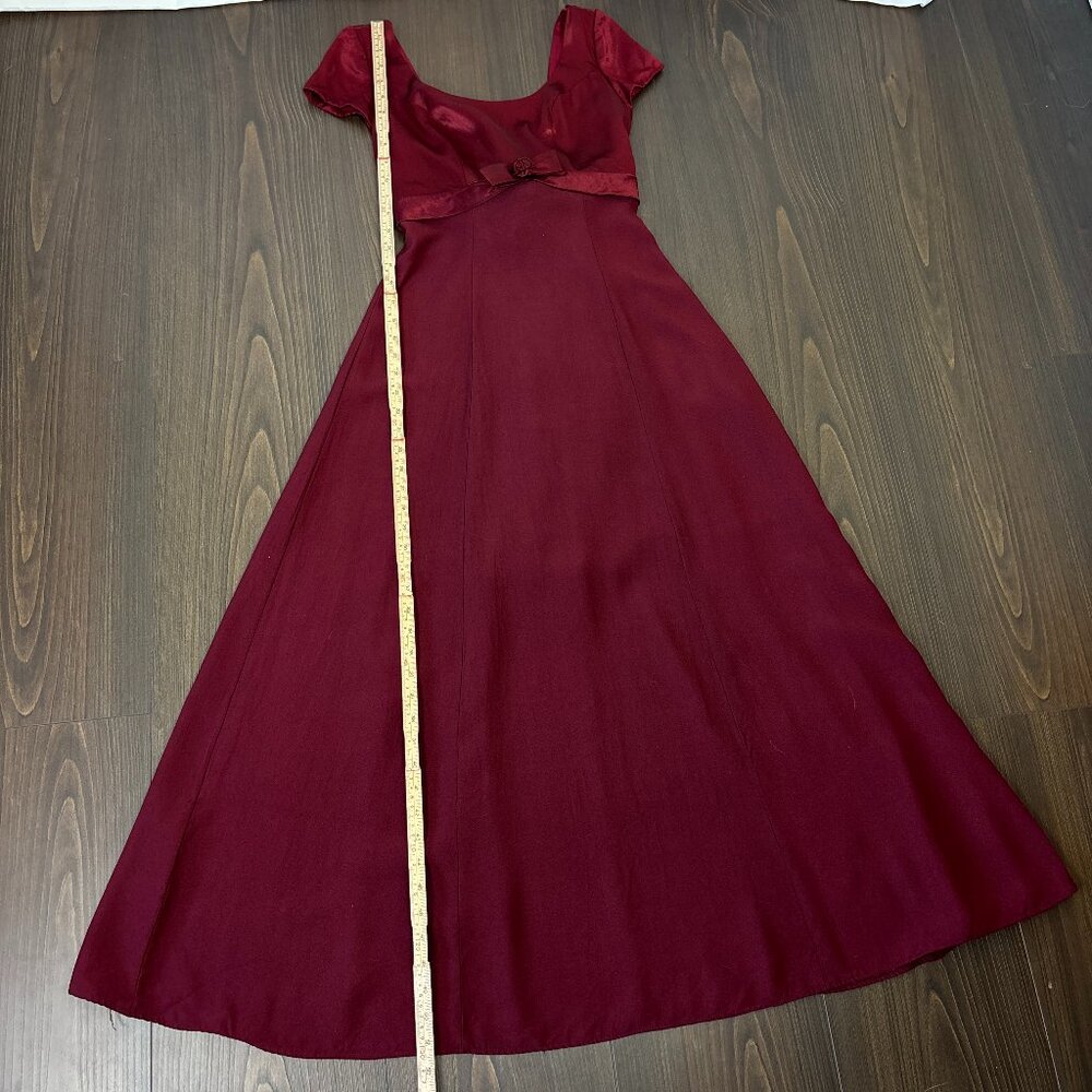 Vintage Burgundy Dress Women’s Size 6 Regency Romantic Castlecore Ren Faire - Picture 15 of 15